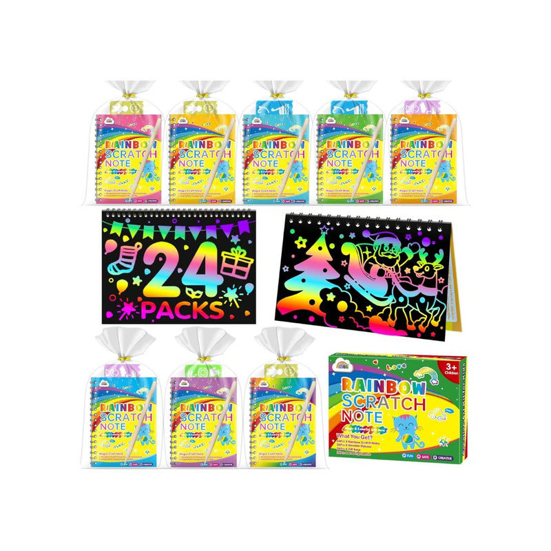 24-Pack ZMLM Rainbow Scratch Notebook Party Favor Goodie Bags