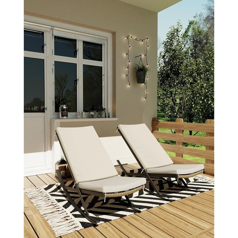 Set of 2 Outdoor Rocking Lounge Chair