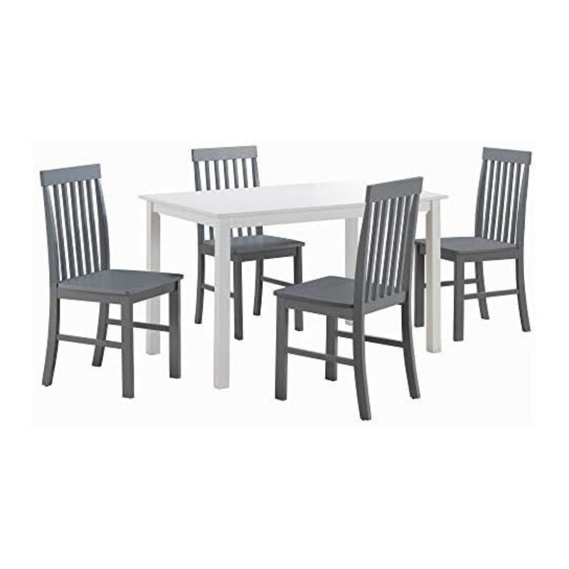 Walker Edison 4 Person Modern Farmhouse Wood Small Dining Table Set
