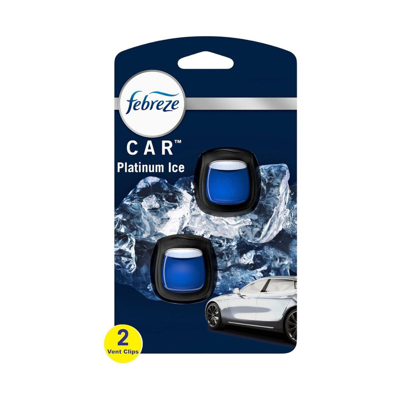 2-Count Febreze Car Air Freshener Vent Clips Platinum Ice Scent