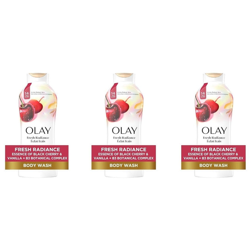 3 Bottles 22 fl oz Olay Body Wash Black Cherry Vanilla + $10 Amazon Credit
