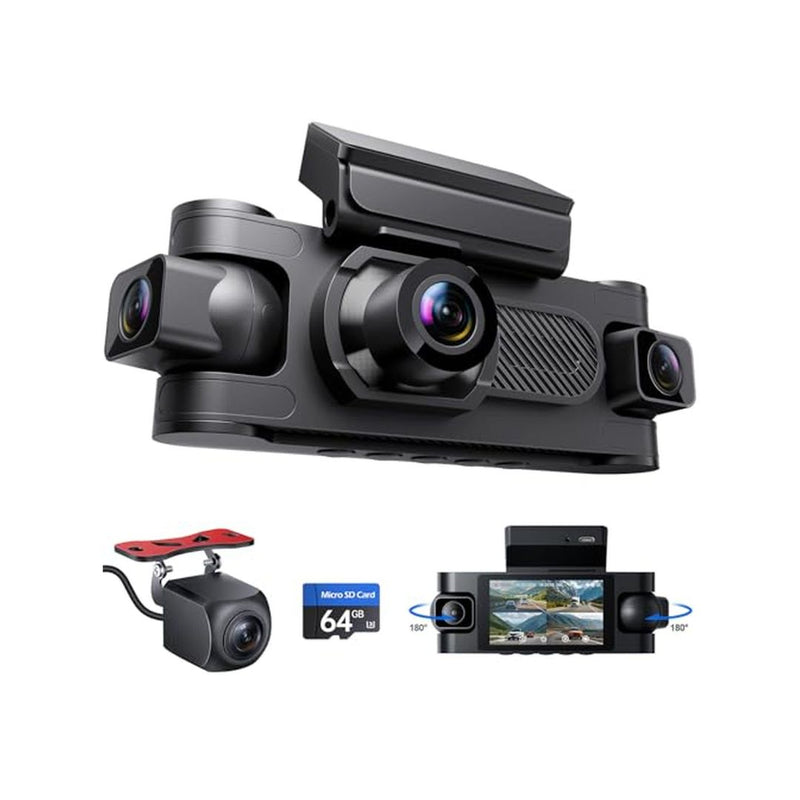 4 Channel 1080P Dash Cam 360° Front Rear Inside