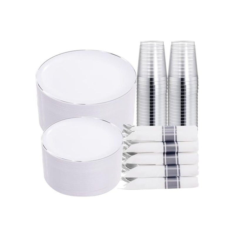 350 Piece Plastic Dinnerware Set
