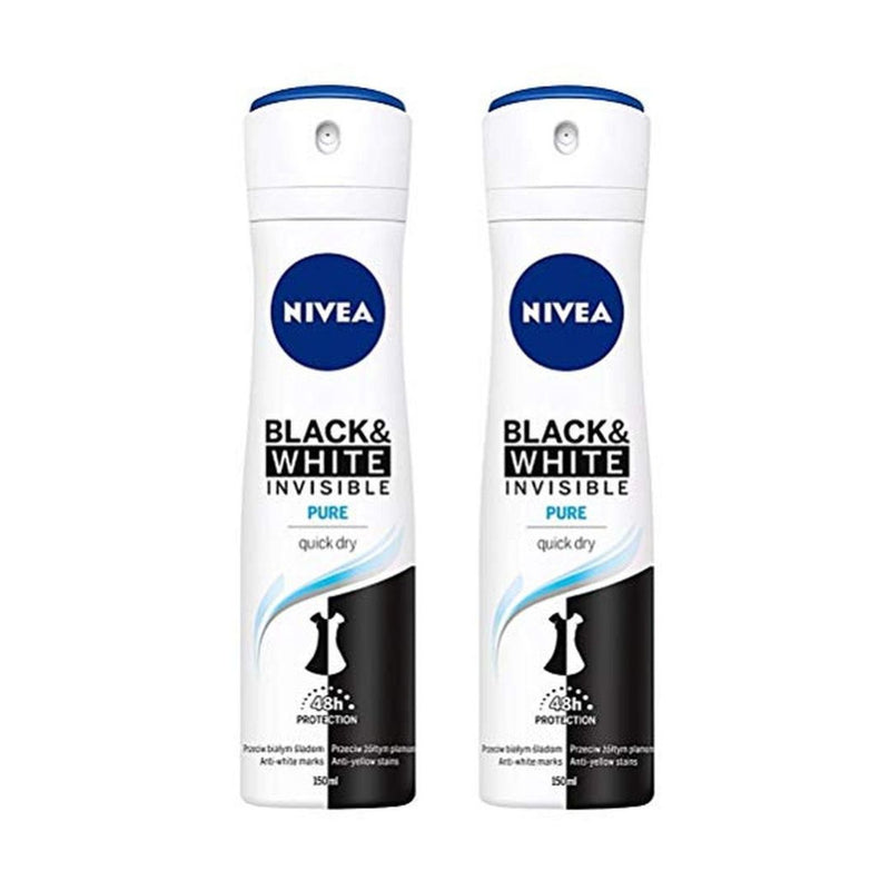 2 Pack NIVEA Invisible Anti-Perspirant Deodorant Spray 150ml