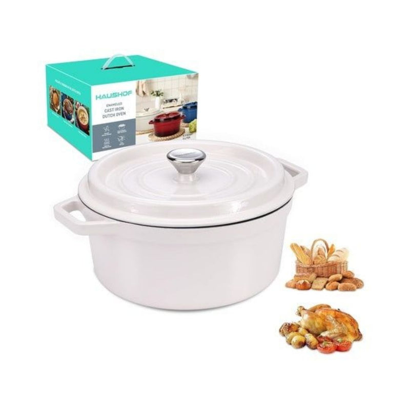 5.3QT Enameled Cast Iron Dutch Oven with Lid (3 Colors)