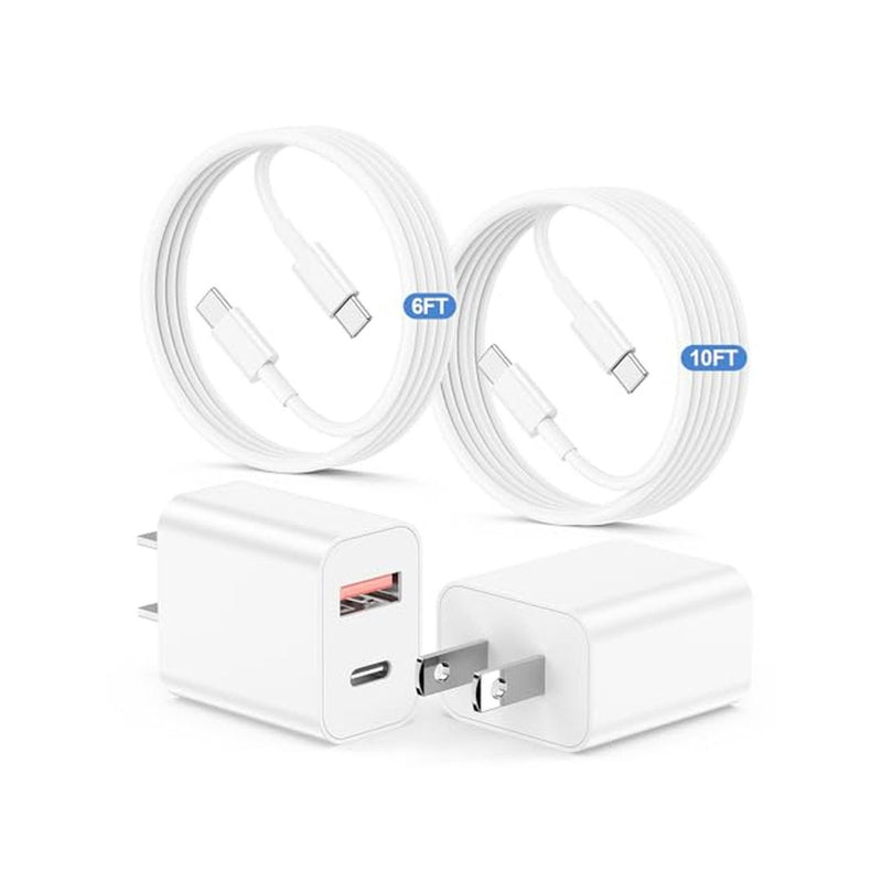 2 Pack iPhone 15 Fast Charger USB C Cable Set