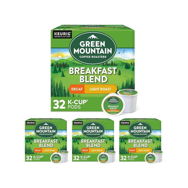 4 Boxes of Green Mountain Coffee Roasters Decaf Breakfast Blend
