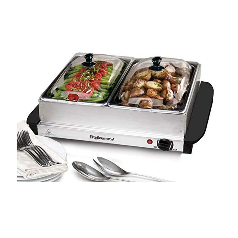 5 Qt Elite Gourmet Dual Buffet Server Food Warmer