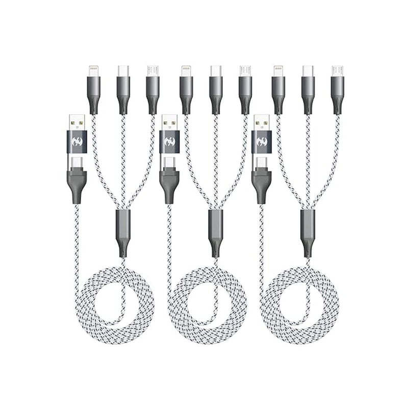 3 Pack 3-in-1 Multi Charging Cable 4FT