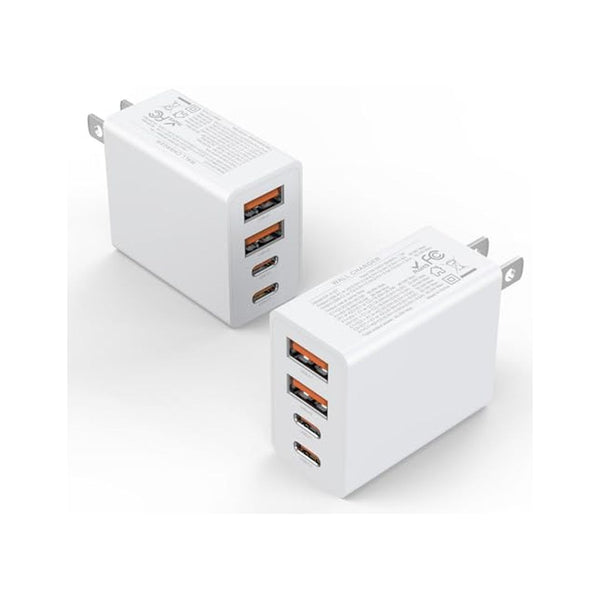 2 Pack USB C Charger Block 40W 4-Port Fast