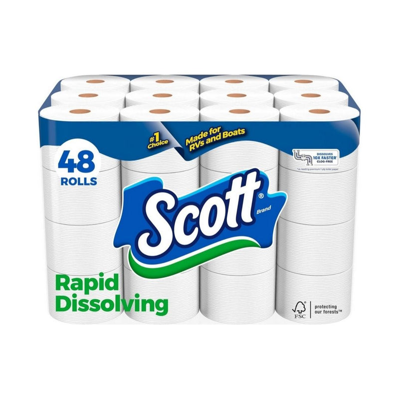 48 Double Rolls of Scott Rapid-Dissolving Toilet Paper