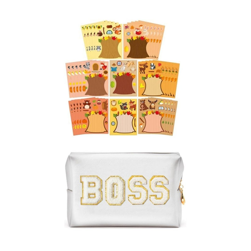 CY2SIDE 40 Sheets of Turkey Face Stickers (Or Choose from Large Selection of Crafts) and Get a Free Makeup Bag!