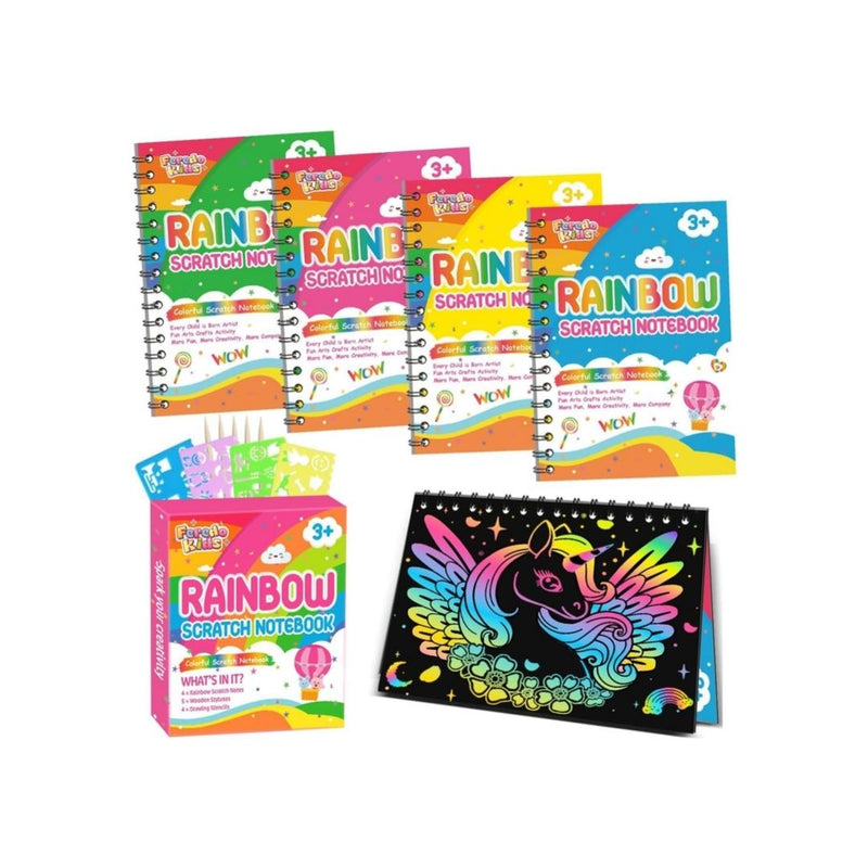 4-Pack Rainbow Scratch Notebook