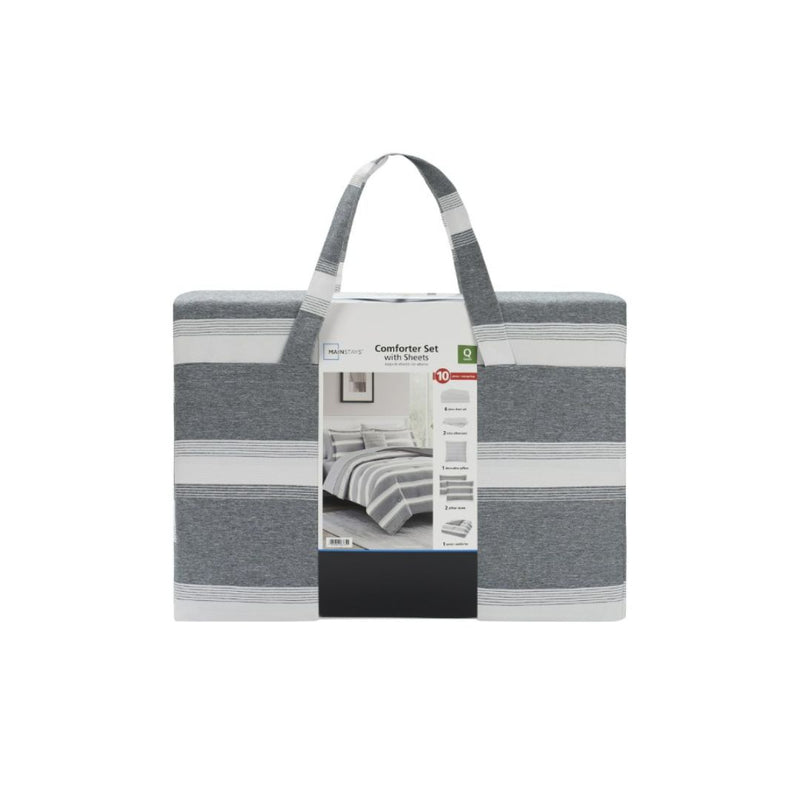 Mainstays 10 Piece Stripe Bed in a Bag Comforter Sets