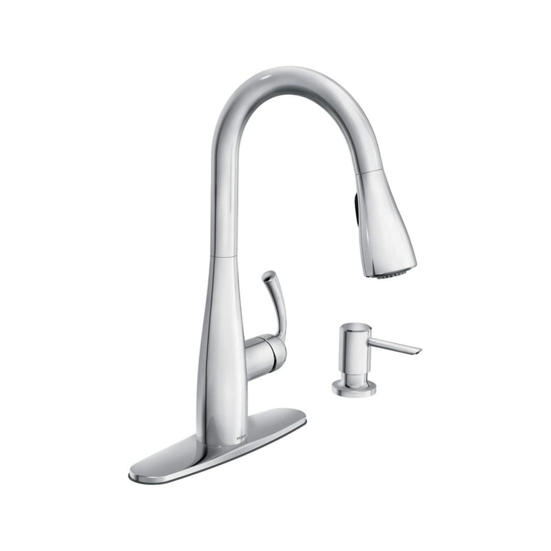Moen Essie Pull-Down Sprayer Kitchen Faucet with Soap Dispenser