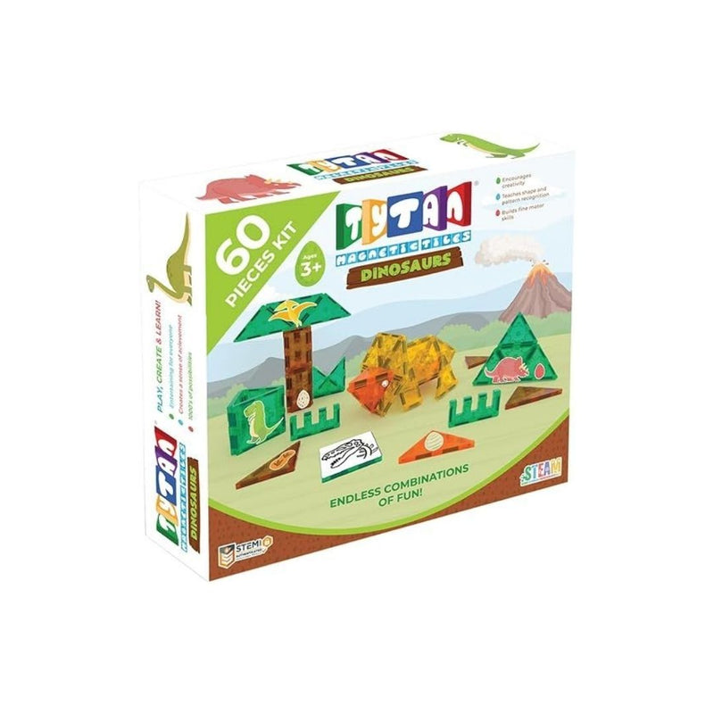 Tytan TILES Dinosaurs 60-Piece Magnetic Tiles Building Set