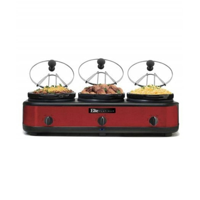Elite Gourmet Maxi-Matic Triple Slow Cooker