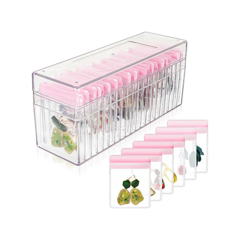 Acrylic Jewelry Box with 22 Small Jewelry Bags
