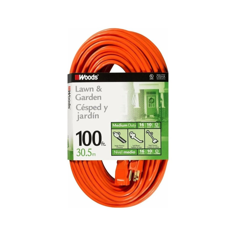 Woods Outdoor 100 Ft Extension Cord