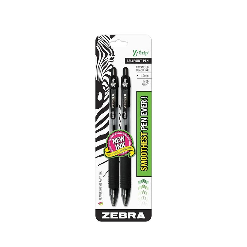 2-Pack Zebra Pen Z-Grip Retractable Ballpoint Pen