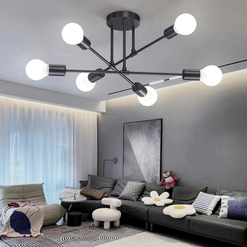 6-Light Modern Sputnik Chandelier