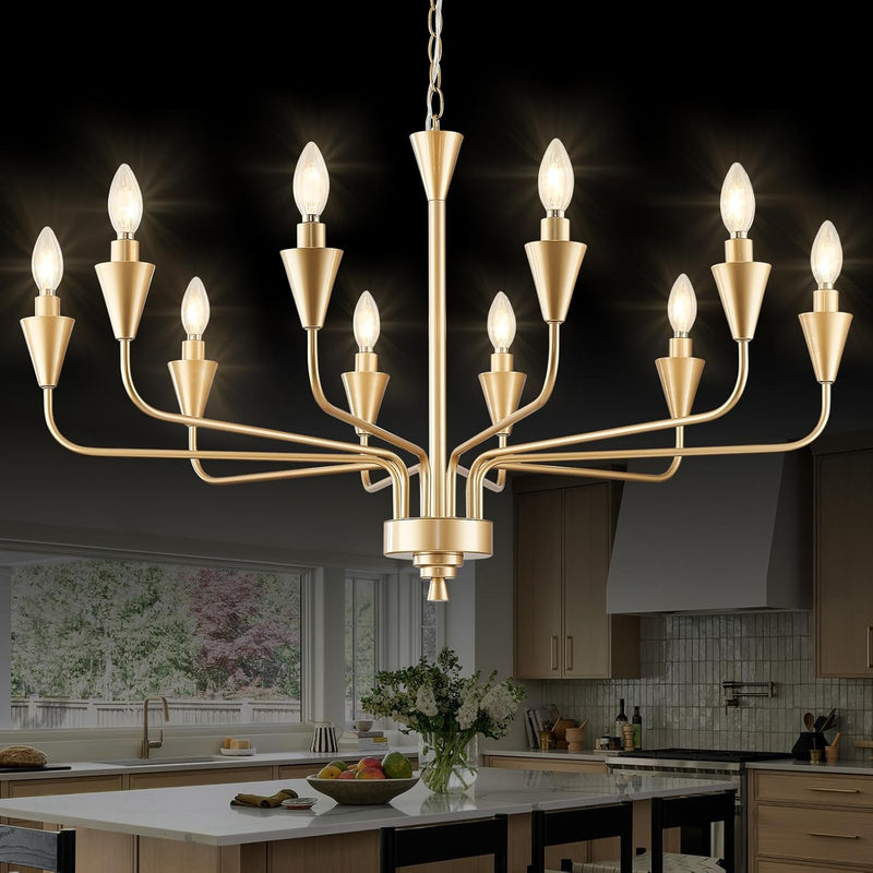 10 Lights Modern Metal Candle Chandeliers