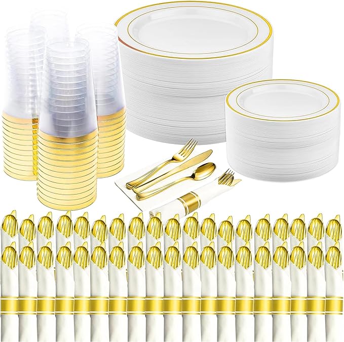 350 Piece Disposable Dinnerware Set