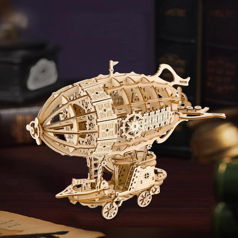 160-Pcs 3D Wooden Airship Model Puzzle Kit