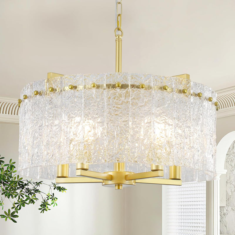 5-Light Gold Crystal Chandelier