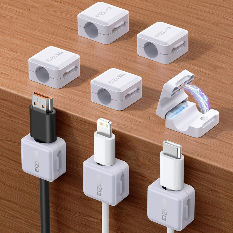 8 Pack Magnetic Cord Organizer Cable Clips Holder