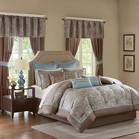 24 Piece Room in a Bag Faux Silk Comforter Set
