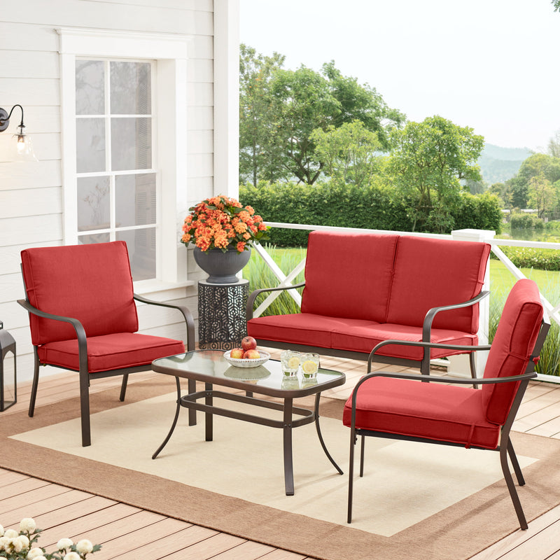 Mainstays Stanton 4-Piece Steel Outdoor Patio Conversation Set
