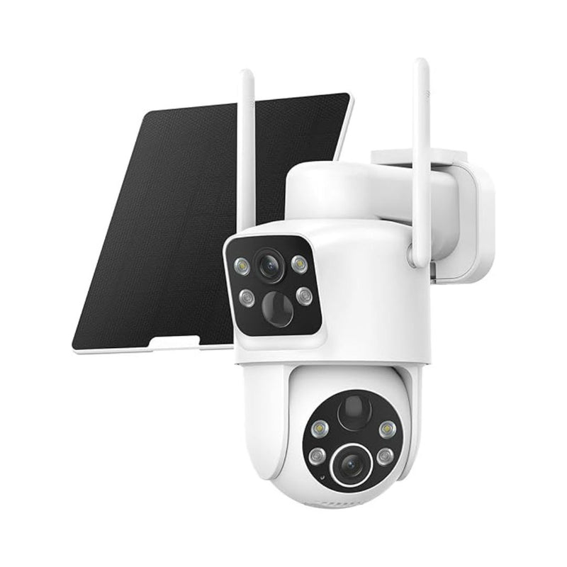 Dual Lens Solar Security Cameras Wireless Outdoor