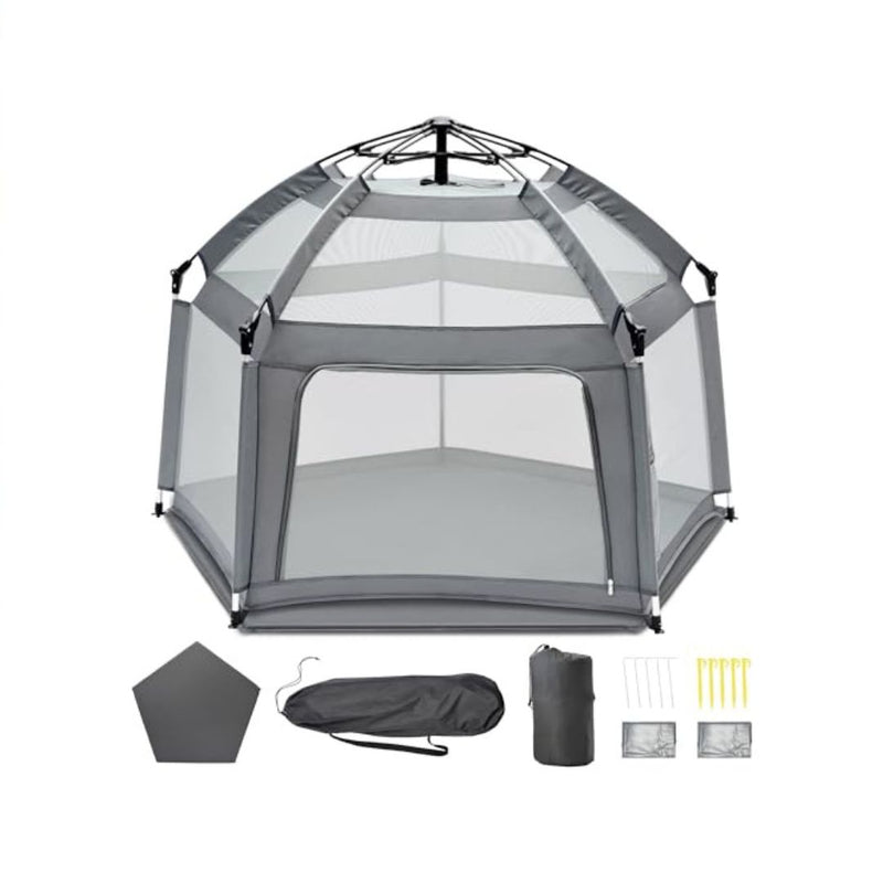 Baby Playpen with Self-Inflating Mat and Bag