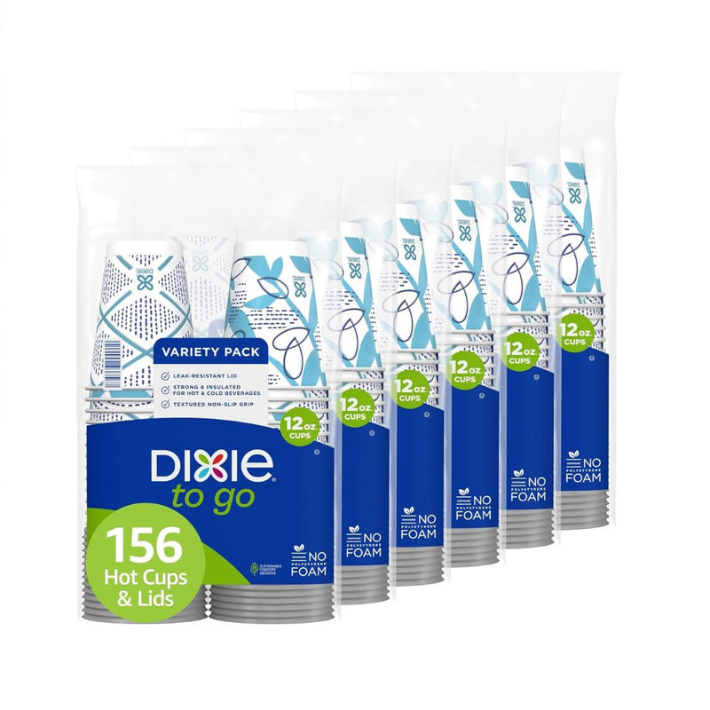 156-Count Dixie To Go Paper Coffee Cups