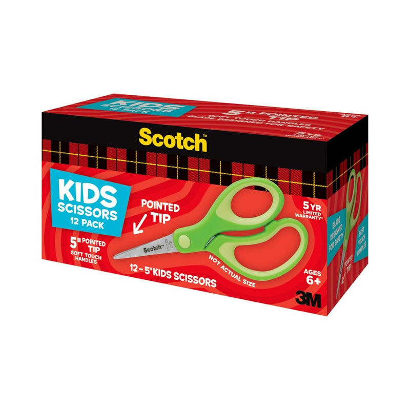 Scotch 5-inch Soft Touch Pointed Tip Kids Scissors
