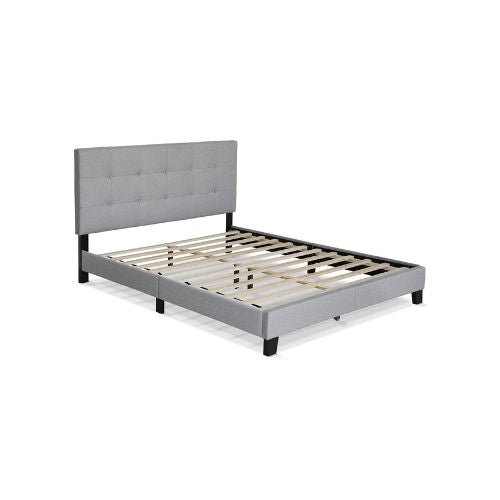 Furinno Laval Button Tufted Upholstered Platform Bed Frame, Queen