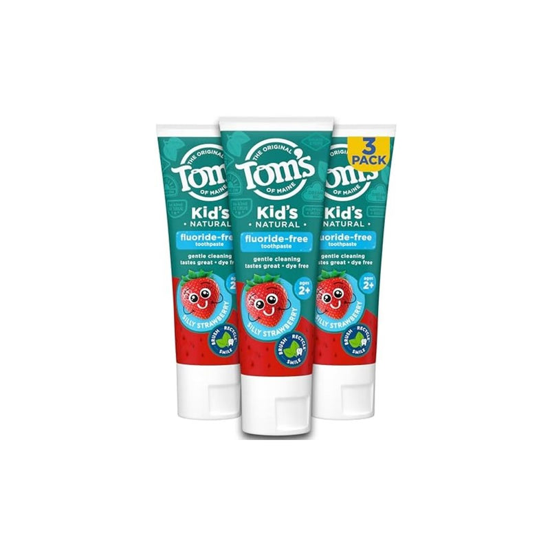 3 Pack Tom’s Of Maine Fluoride Free Children’s Silly Strawberry Natural Toothpaste