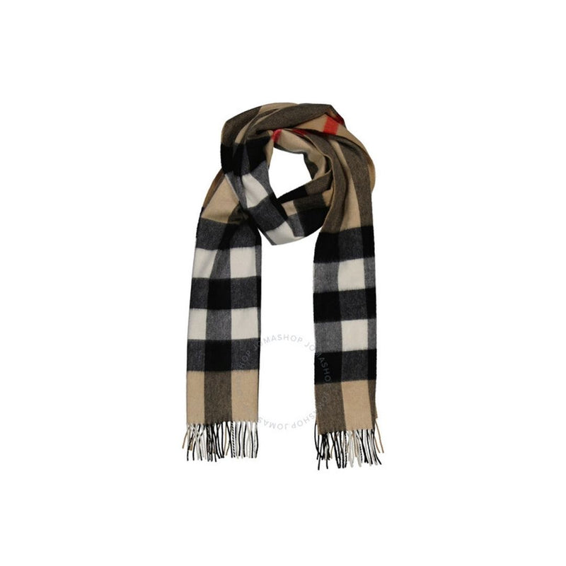 BURBERRY Archive Beige Half Mega Check Cashmere Scarf