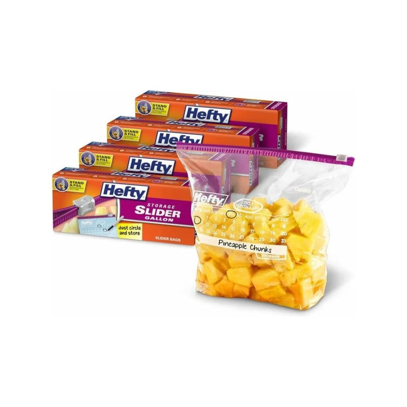 120 Hefty Slider Calendar Food Storage Bags, Gallon Size