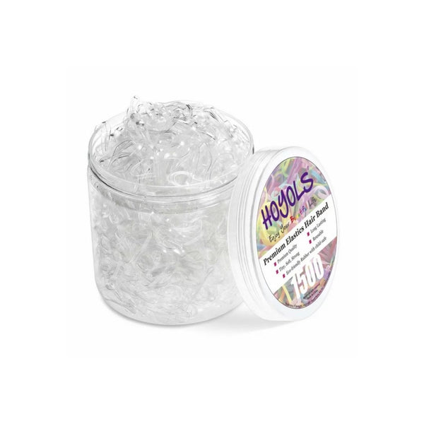 1,500 Pcs Clear Elastic Hair Rubber Bands