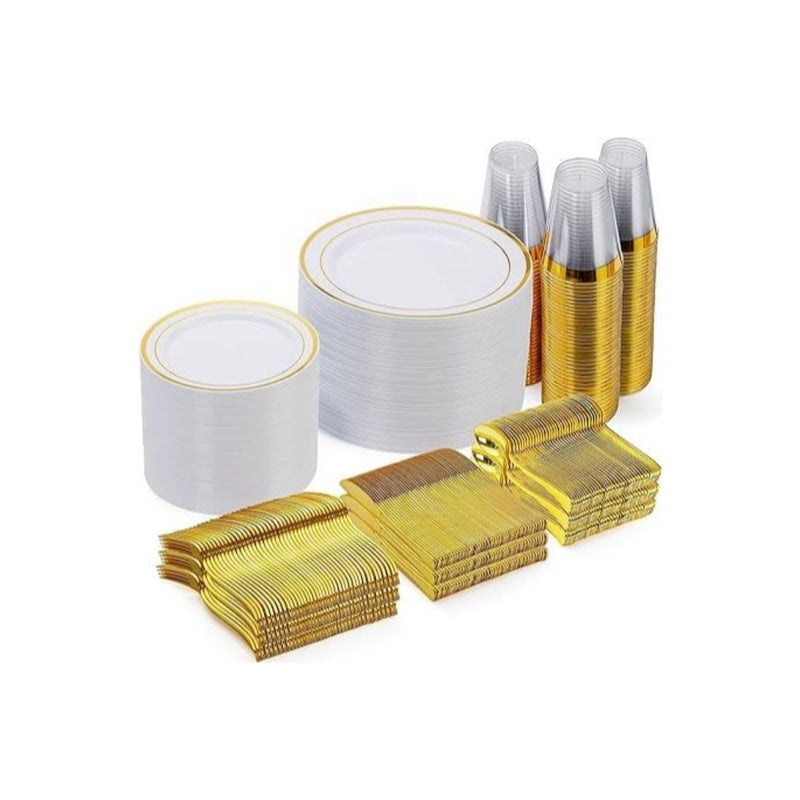 600 Pieces Gold Disposable Plates
