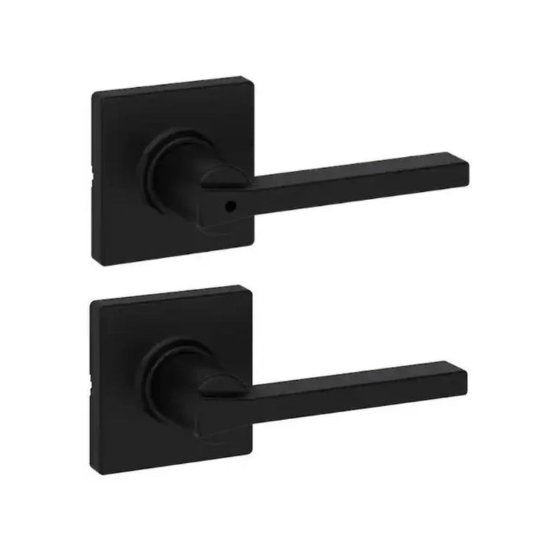 Save On Kwikset Casey Matte Black Door Handle Levers