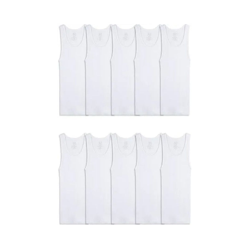 10 Pack Fruit of the Loom Boys' Eversoft Cotton Undershirts, Tank
