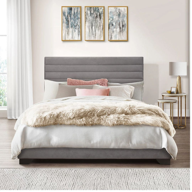 Edie Upholstered Queen Horizonal Tuft Platform Bed