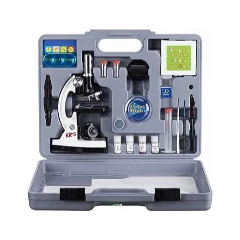 AmScope 120X-1200X 52 Piece Kids Beginner Microscope STEM Kit