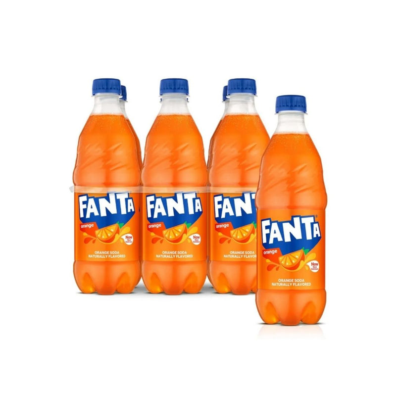 6 Pack Fanta Orange Soda, 16.9 fl oz Bottles