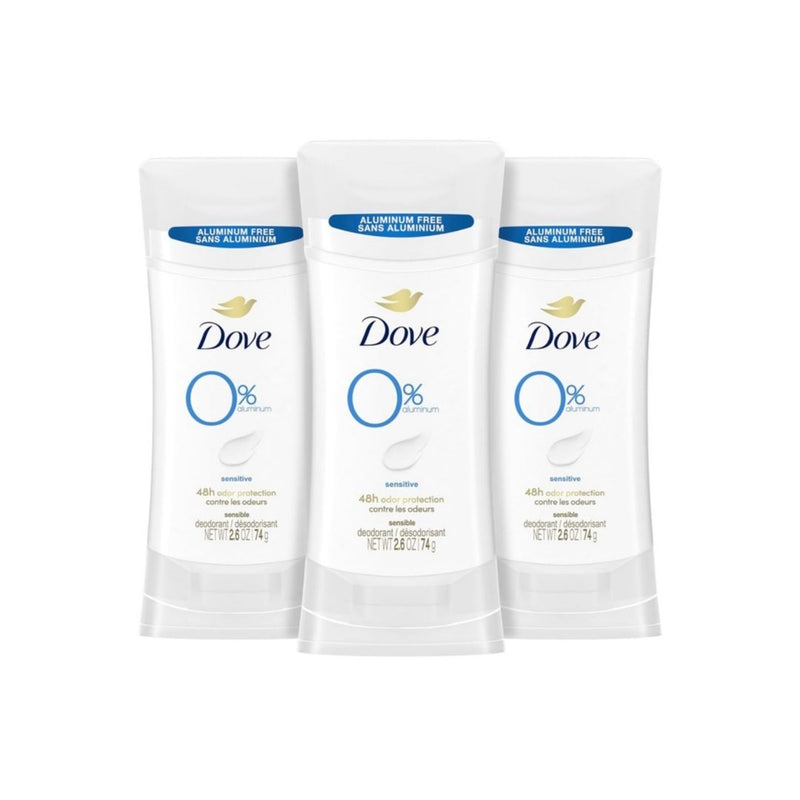 3-Count Dove 0% Aluminum Deodorant Stick
