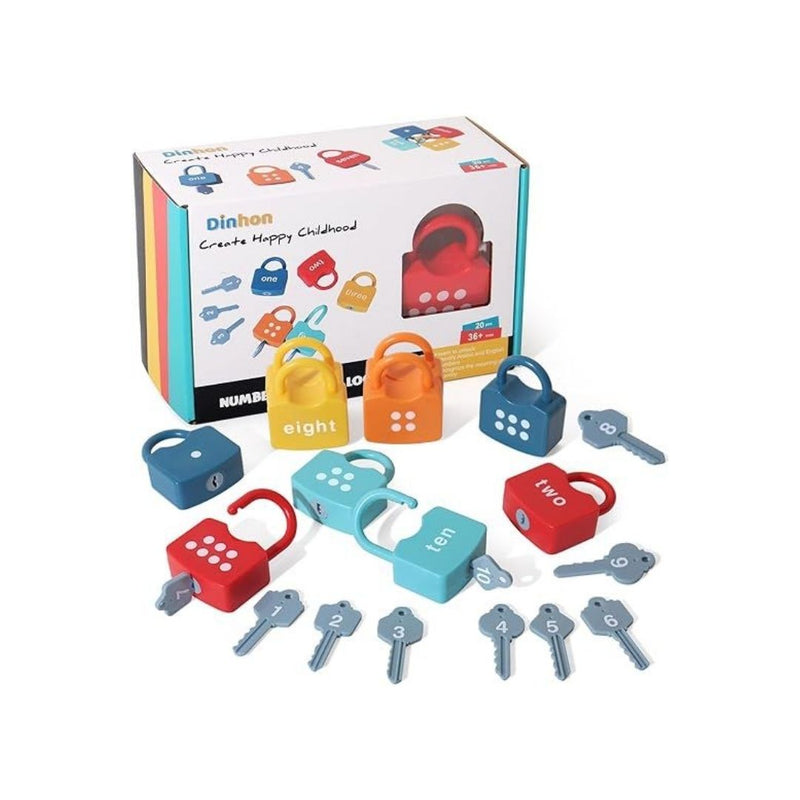 Kids Learning Locks with Keys Numbers Matching & Counting