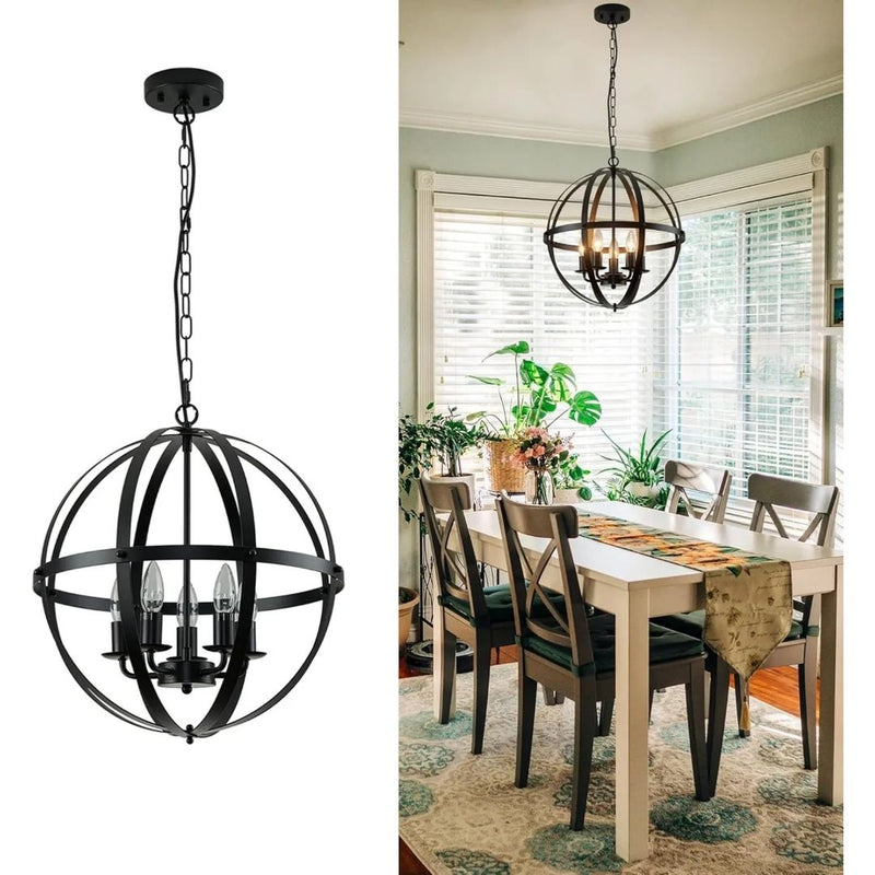 5-Light Farmhouse Rustic Pendant Hanging Light